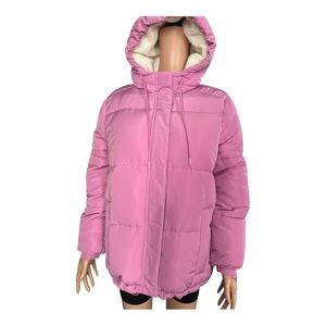 Amazon - NWT - Pink Puffer Hooded Jacket Size Medium